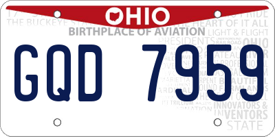 OH license plate GQD7959