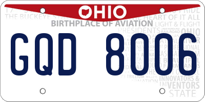 OH license plate GQD8006