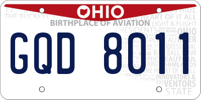 OH license plate GQD8011