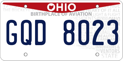 OH license plate GQD8023
