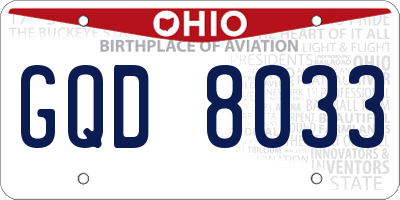 OH license plate GQD8033
