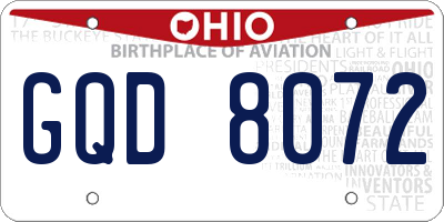 OH license plate GQD8072