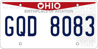 OH license plate GQD8083