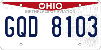 OH license plate GQD8103