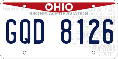 OH license plate GQD8126