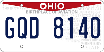 OH license plate GQD8140