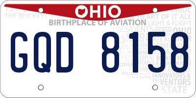 OH license plate GQD8158