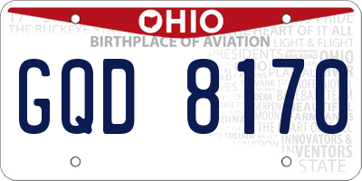 OH license plate GQD8170