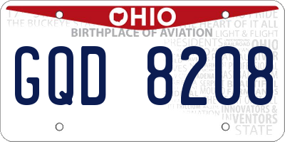 OH license plate GQD8208