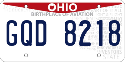 OH license plate GQD8218
