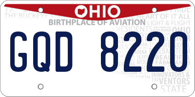 OH license plate GQD8220