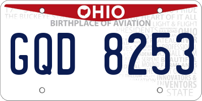 OH license plate GQD8253