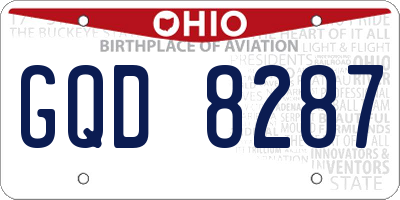 OH license plate GQD8287