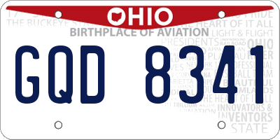 OH license plate GQD8341