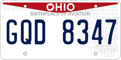 OH license plate GQD8347