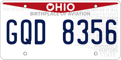 OH license plate GQD8356