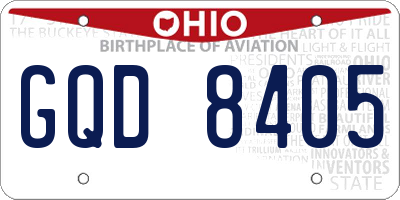 OH license plate GQD8405