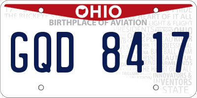 OH license plate GQD8417
