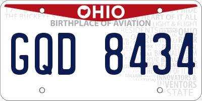OH license plate GQD8434