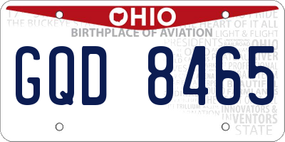 OH license plate GQD8465