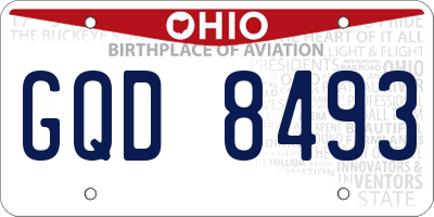 OH license plate GQD8493
