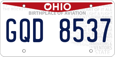 OH license plate GQD8537