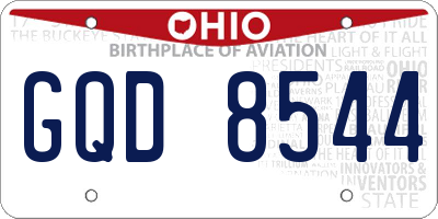 OH license plate GQD8544