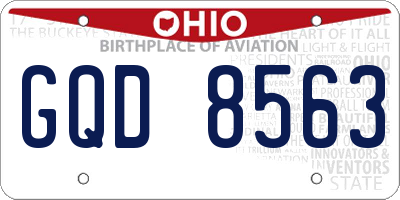 OH license plate GQD8563