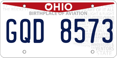 OH license plate GQD8573
