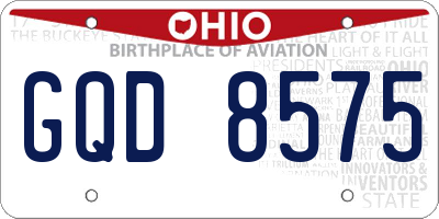 OH license plate GQD8575