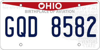 OH license plate GQD8582