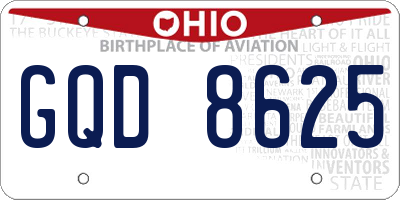 OH license plate GQD8625