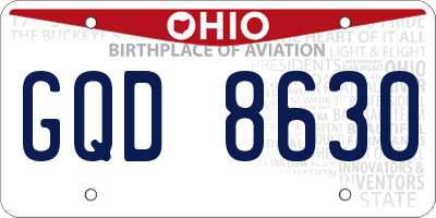 OH license plate GQD8630