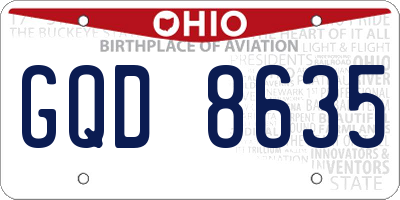 OH license plate GQD8635