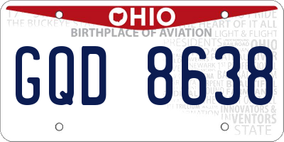 OH license plate GQD8638