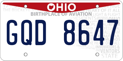 OH license plate GQD8647