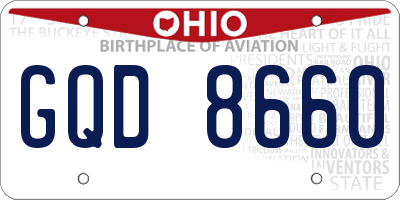 OH license plate GQD8660