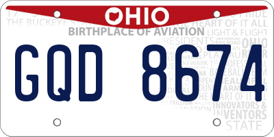 OH license plate GQD8674