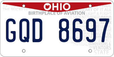 OH license plate GQD8697