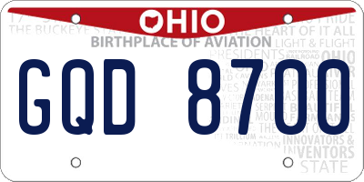 OH license plate GQD8700