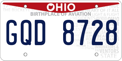OH license plate GQD8728