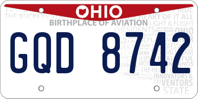 OH license plate GQD8742