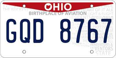 OH license plate GQD8767