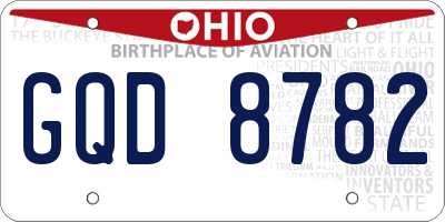 OH license plate GQD8782