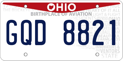 OH license plate GQD8821