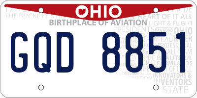 OH license plate GQD8851