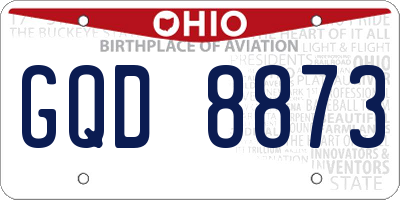 OH license plate GQD8873