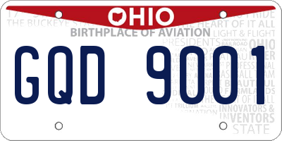 OH license plate GQD9001