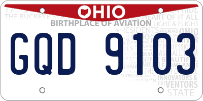 OH license plate GQD9103