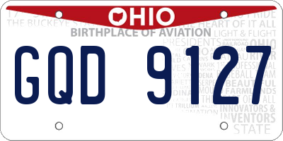 OH license plate GQD9127